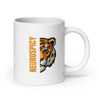 Neurospicy Tiger | White Glossy Mug | Statement Gift for Neurospicy Thinkers white-glossy-mug-white-20-oz-handle-on-right-67dc667d3974f Kitchen & Dining > Drinkware > Mugs