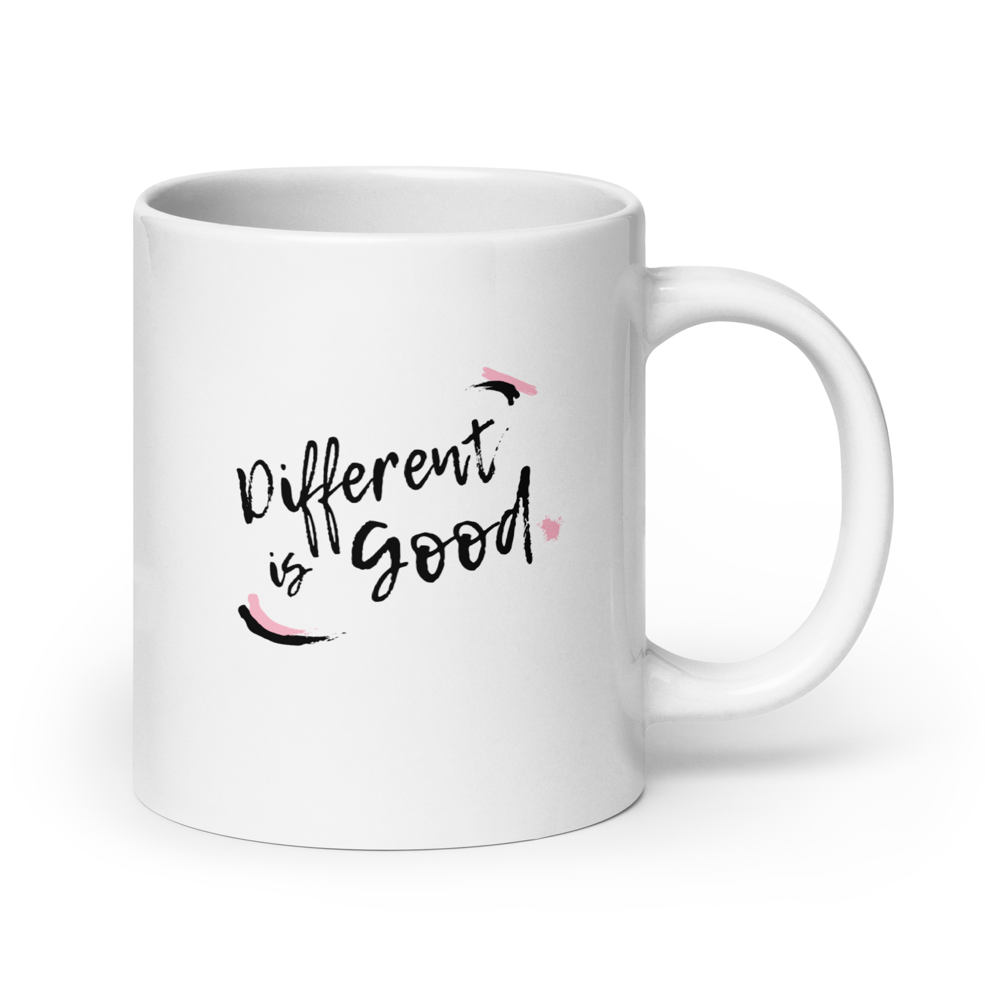 Different Is Good | White Glossy Mug | The Neurospicy Store 20 oz