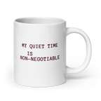 My Quiet Time Is Non-Negotiable | White Glossy Mug | Great Introvert Gift white-glossy-mug-white-20-oz-handle-on-right-67dd74c98ca30 Kitchen & Dining > Drinkware > Mugs