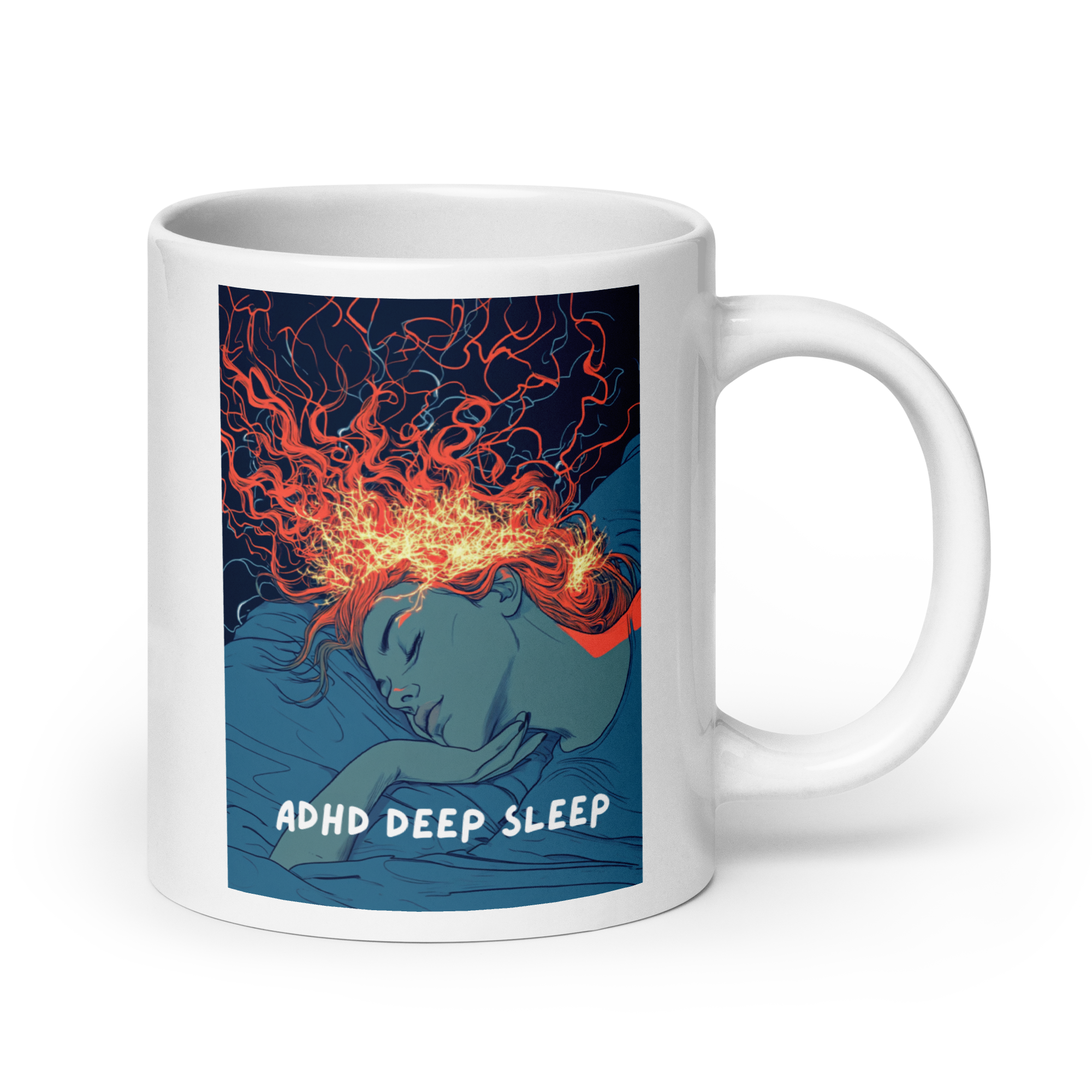 ADHD Deep Sleep | White Glossy Mug | The Neurospicy Store 20 oz