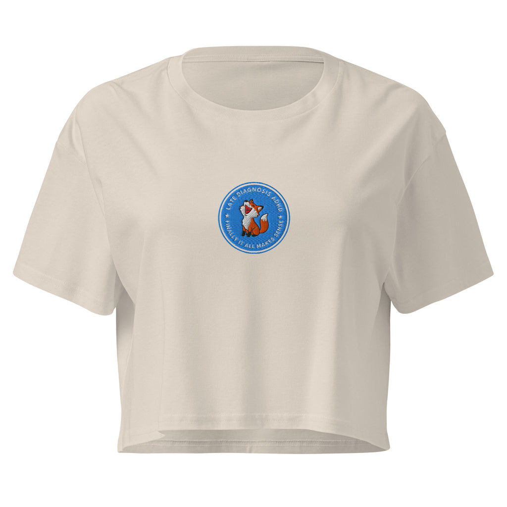 Finally ... ADHD | Women’s Cotton Crop Top | Late Diagnosis womens-crop-top-bone-front-69f669c4ab44d Crop Top