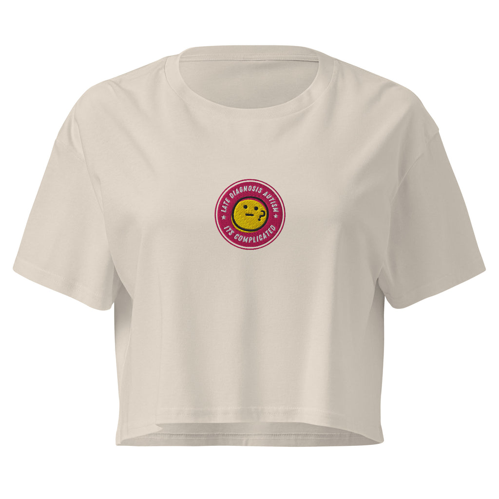 It's Complicated Autism | Soft Cropped Top | Late Diagnosis womens-crop-top-bone-front-69f8c5bca39a9 Crop Top