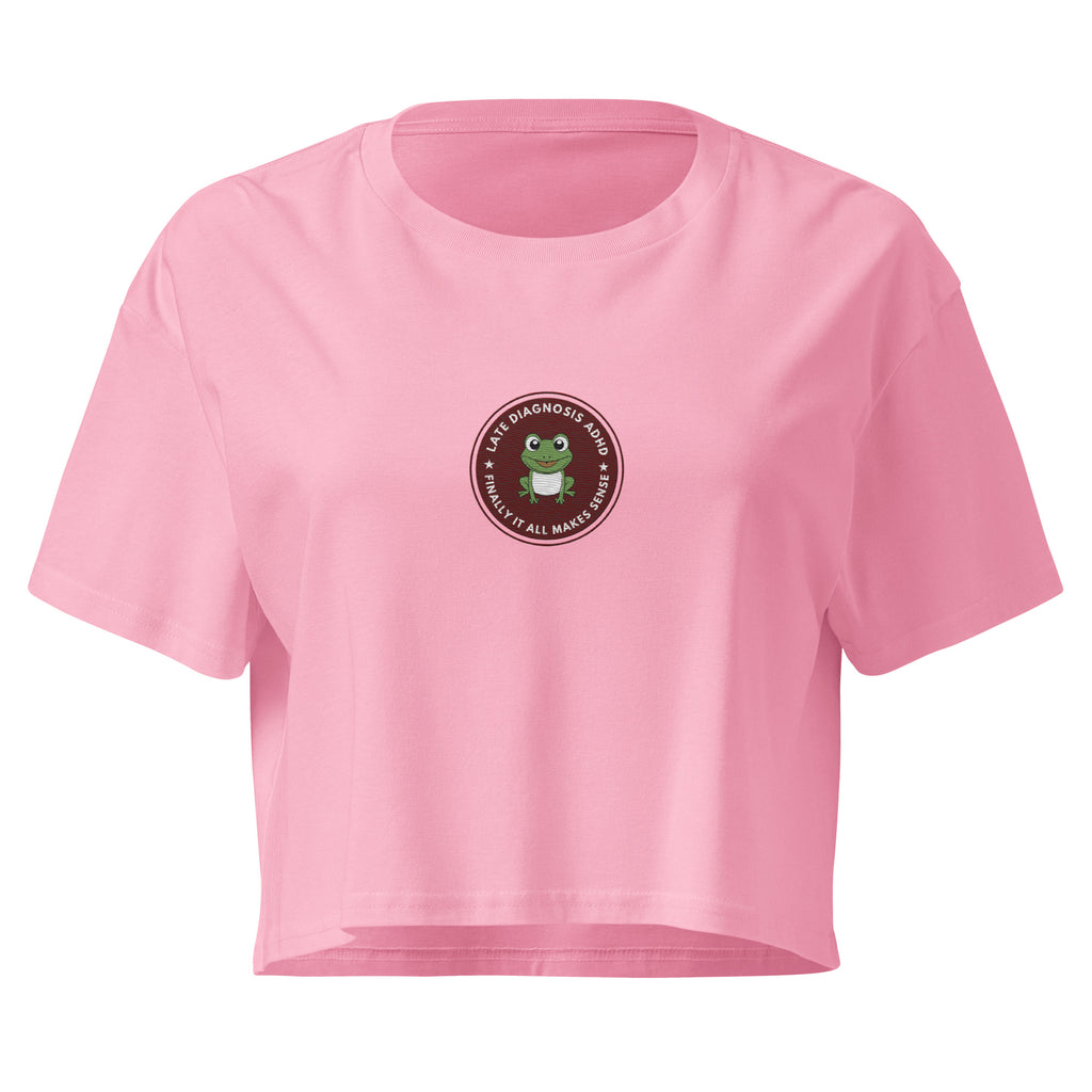 Finally ... ADHD | Women’s Cotton Crop Top | Late Diagnosis womens-crop-top-bubblegum-front-69f66be896177 Crop Top