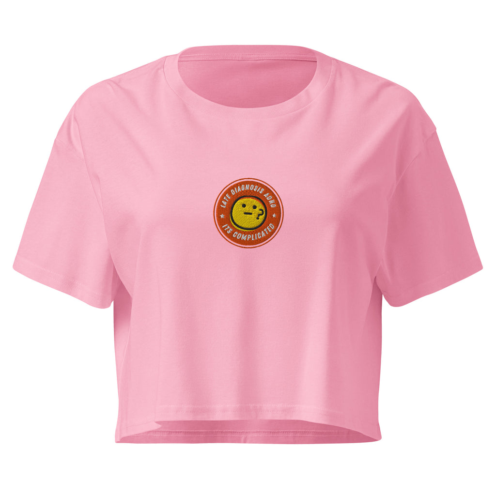It's Complicated (ADHD) | Women’s Crop Top | Late Diagnosis womens-crop-top-bubblegum-front-69f7428d1ead9 Crop Top