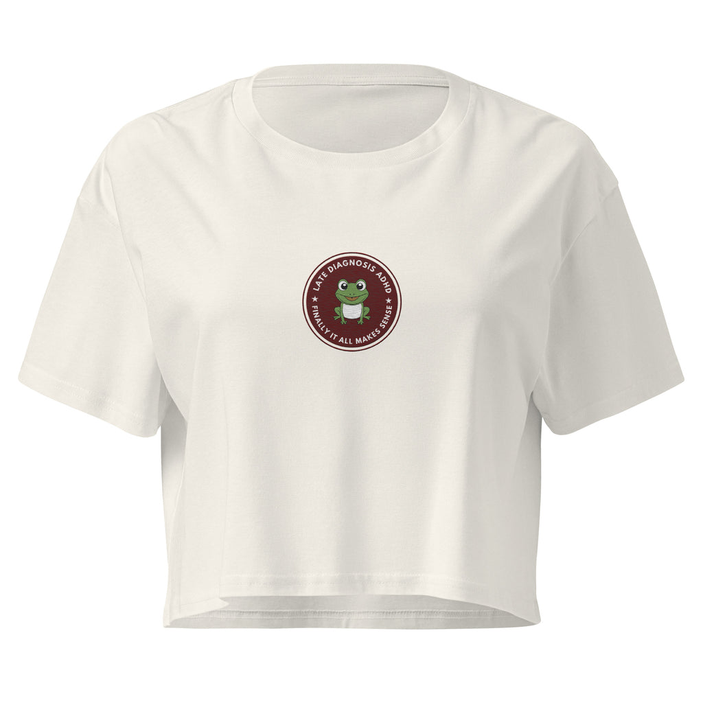 Finally ... ADHD | Women’s Cotton Crop Top | Late Diagnosis womens-crop-top-ecru-front-69f66be896283 Crop Top