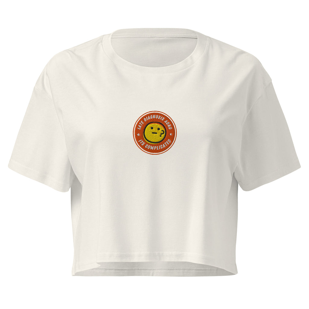 It's Complicated (ADHD) | Women’s Crop Top | Late Diagnosis womens-crop-top-ecru-front-69f7428d1ec0c Crop Top