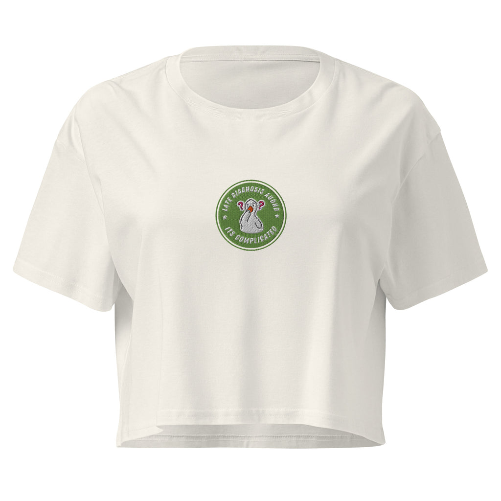It's Complicated (AuDHD) | Women’s Crop Top | Late Diagnosis womens-crop-top-ecru-front-69f74980acb7e Crop Top