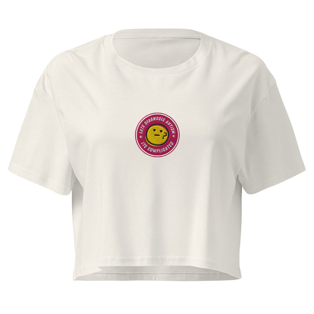 It's Complicated Autism | Soft Cropped Top | Late Diagnosis womens-crop-top-ecru-front-69f8c5bca3601 Crop Top
