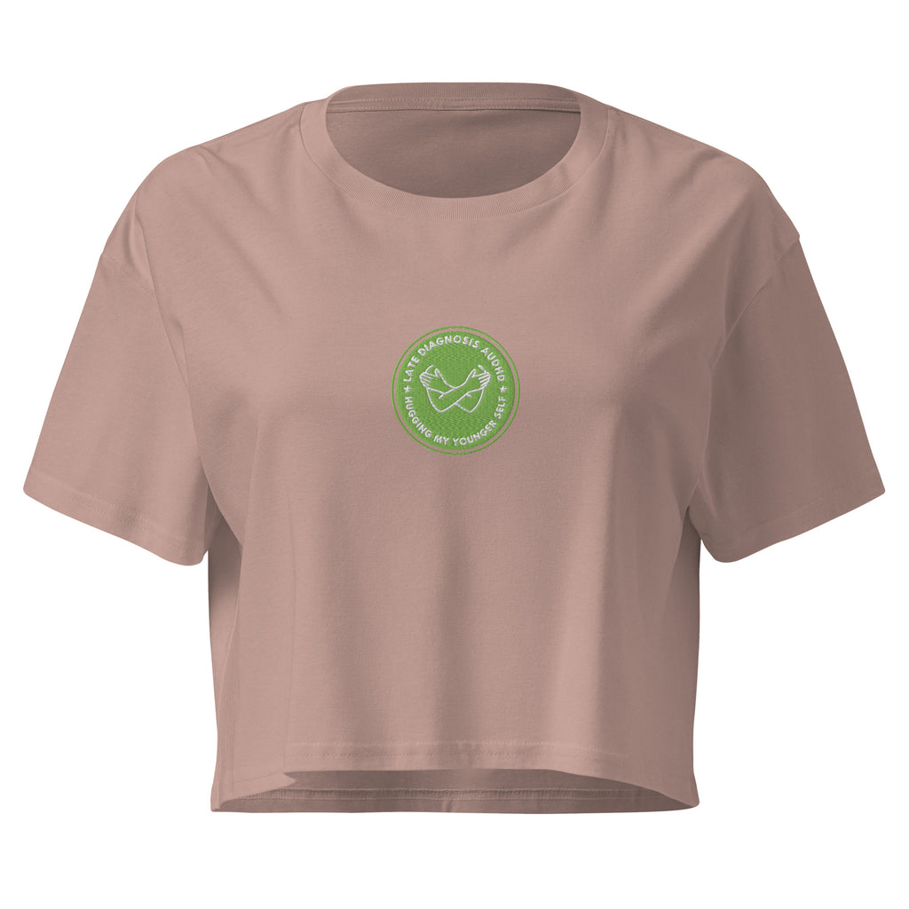 Hugging ... AuDHD | Women’s Crop Top | Late Diagnosis womens-crop-top-hazy-pink-front-69f66ae694644 Crop Top