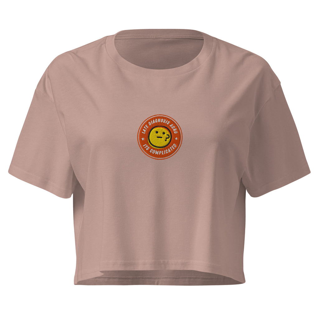 It's Complicated (ADHD) | Women’s Crop Top | Late Diagnosis womens-crop-top-hazy-pink-front-69f7428d1ed06 Crop Top