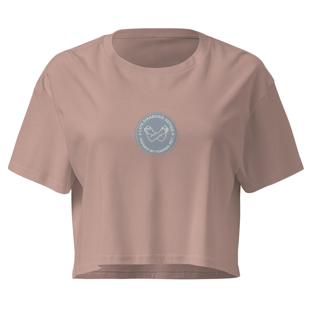 Hugging ... Autism | Soft Cropped Top | Late Diagnosis womens-crop-top-hazy-pink-front-69f8c4db603cb Crop Top