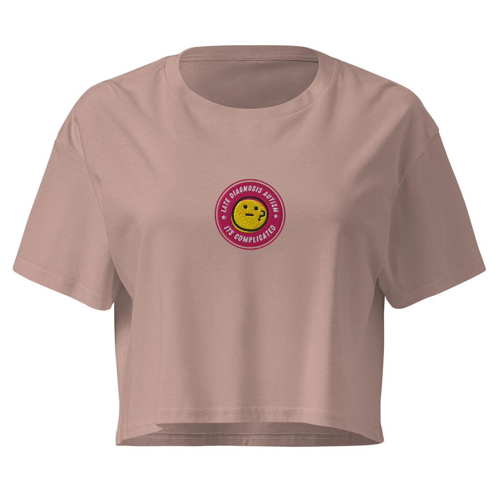 It's Complicated Autism | Soft Cropped Top | Late Diagnosis womens-crop-top-hazy-pink-front-69f8c5bca3679 Crop Top