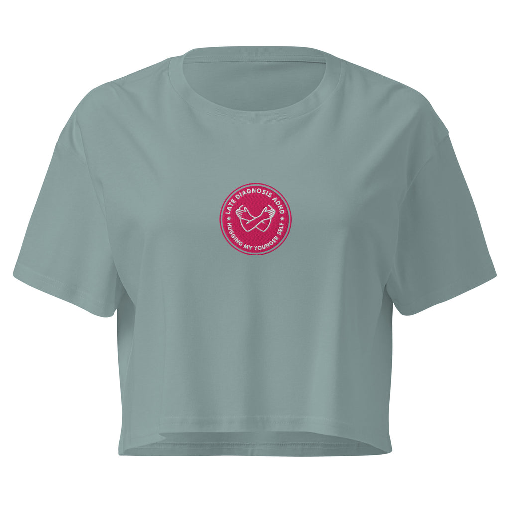 Hugging ... ADHD | Women’s Crop Top | Late Diagnosis womens-crop-top-mineral-front-69f66526a1a69 Crop Top