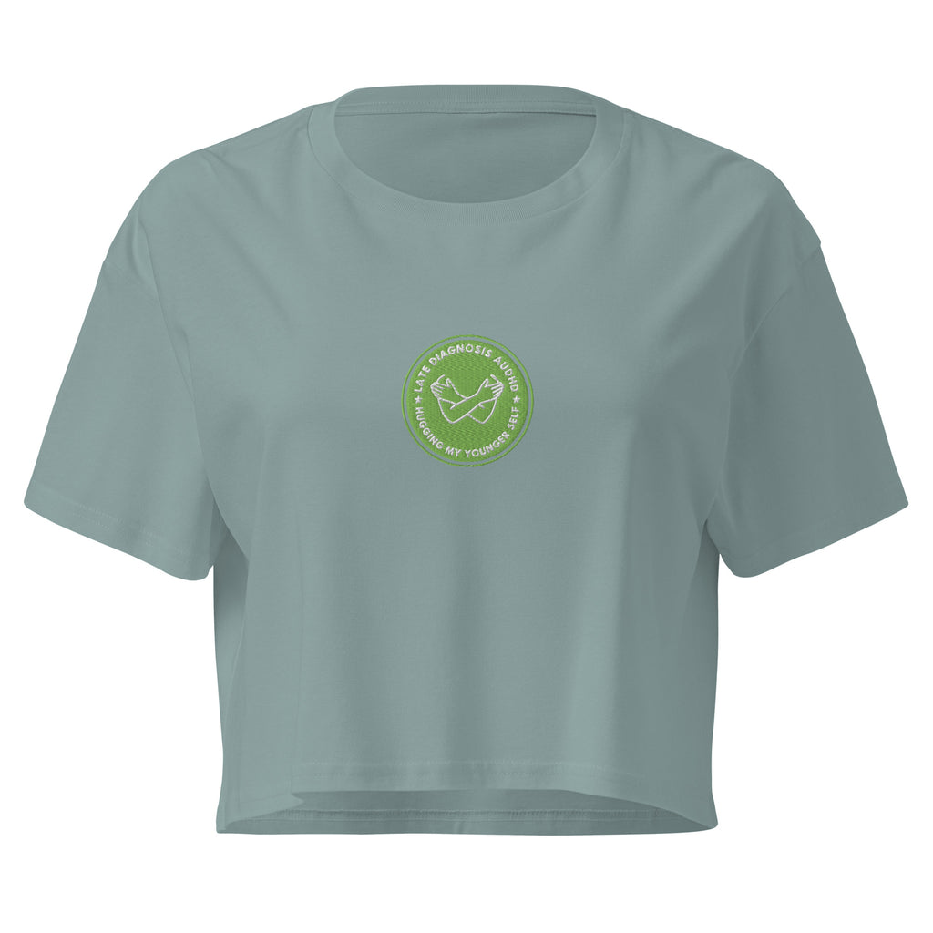 Hugging ... AuDHD | Women’s Crop Top | Late Diagnosis womens-crop-top-mineral-front-69f66ae6948fd Crop Top