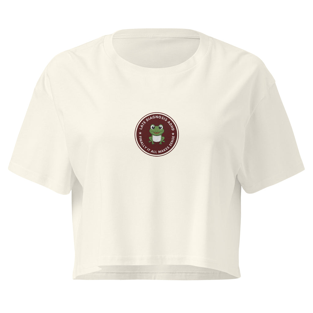 Finally ... ADHD | Women’s Cotton Crop Top | Late Diagnosis womens-crop-top-natural-front-69f66be8966b3 Crop Top