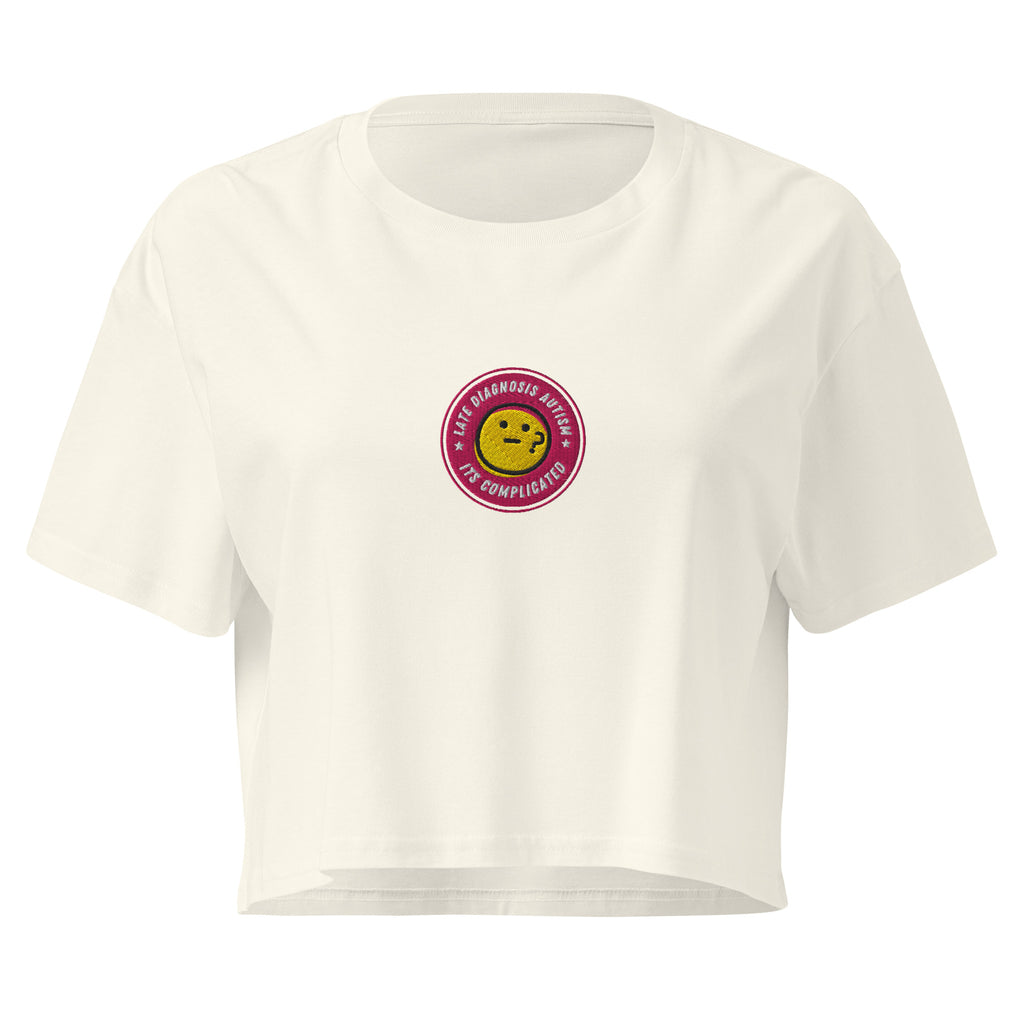 It's Complicated Autism | Soft Cropped Top | Late Diagnosis womens-crop-top-natural-front-69f8c5bca392b Crop Top