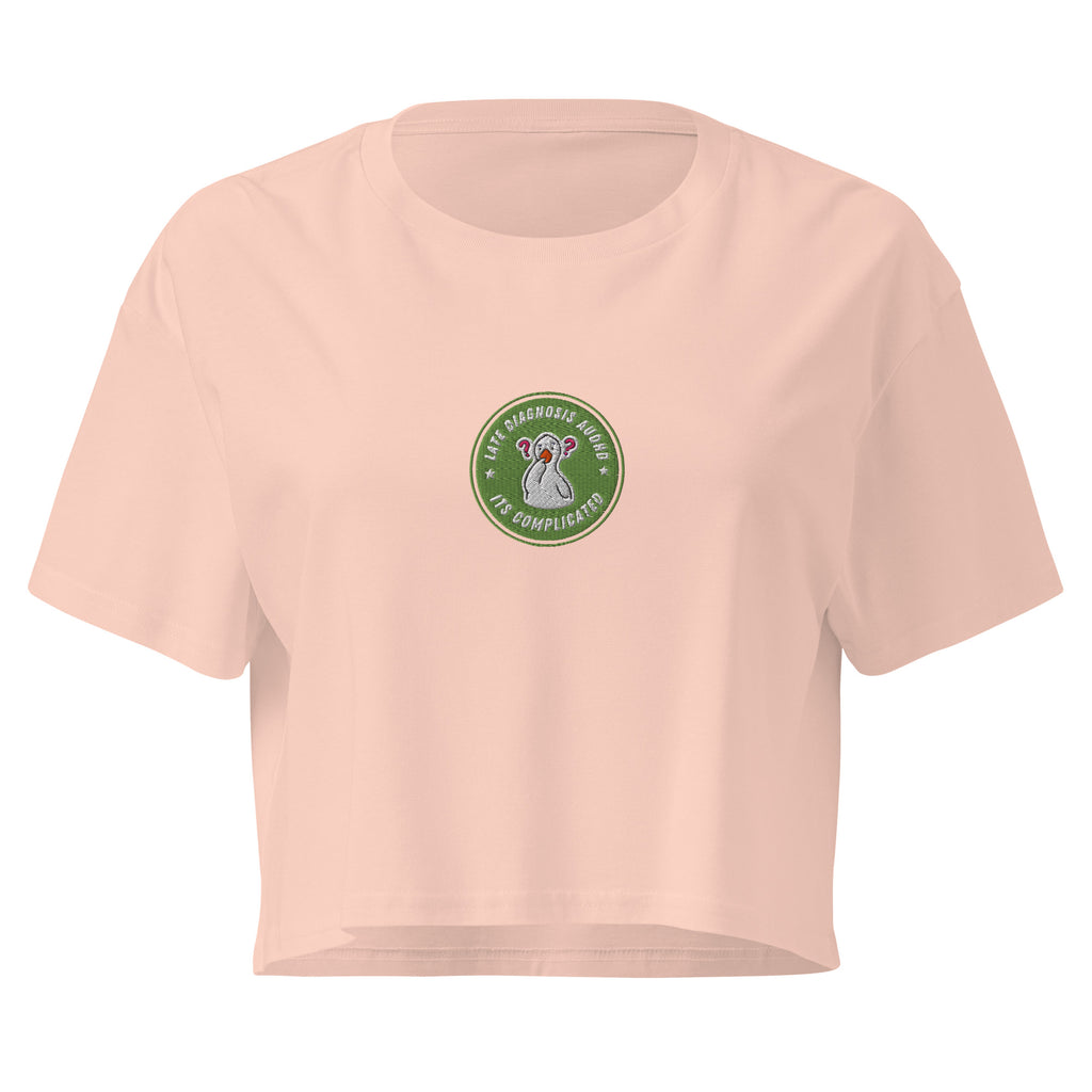 It's Complicated (AuDHD) | Women’s Crop Top | Late Diagnosis womens-crop-top-pale-pink-front-69f74980accf8 Crop Top