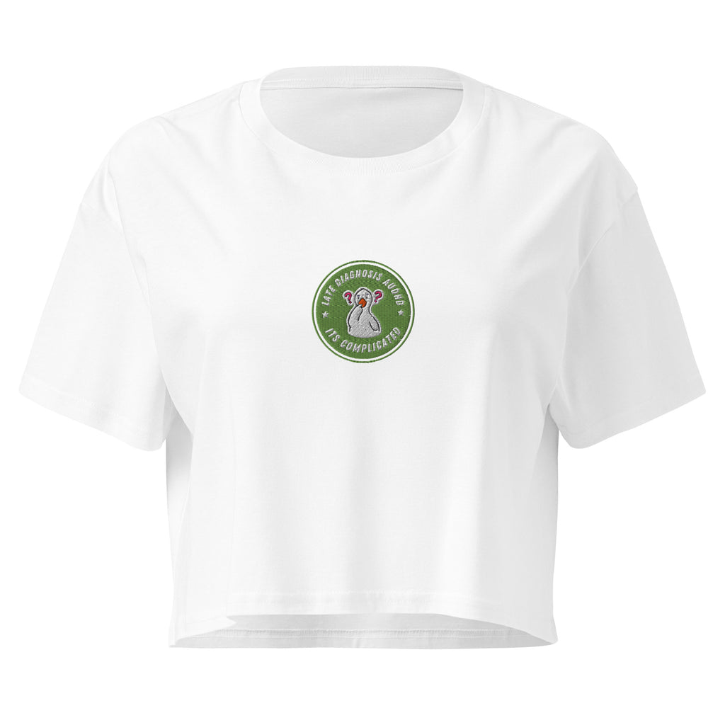 It's Complicated (AuDHD) | Women’s Crop Top | Late Diagnosis womens-crop-top-white-front-69f74980acd70 Crop Top