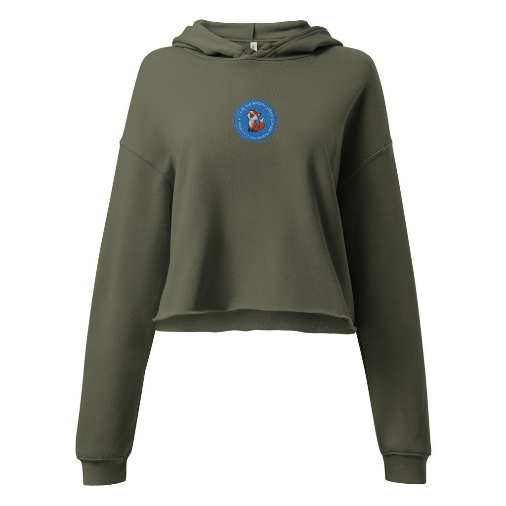 Finally ... AuDHD | Soft Cropped Hoodie | Late Diagnosis womens-cropped-hoodie-military-green-front-69f7782c7a3b2 Hoodie