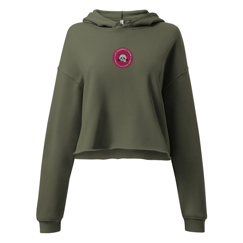 Finally ... Autism | Soft Cropped Hoodie | Late Diagnosis womens-cropped-hoodie-military-green-front-69f8c0e2243dd Hoodie