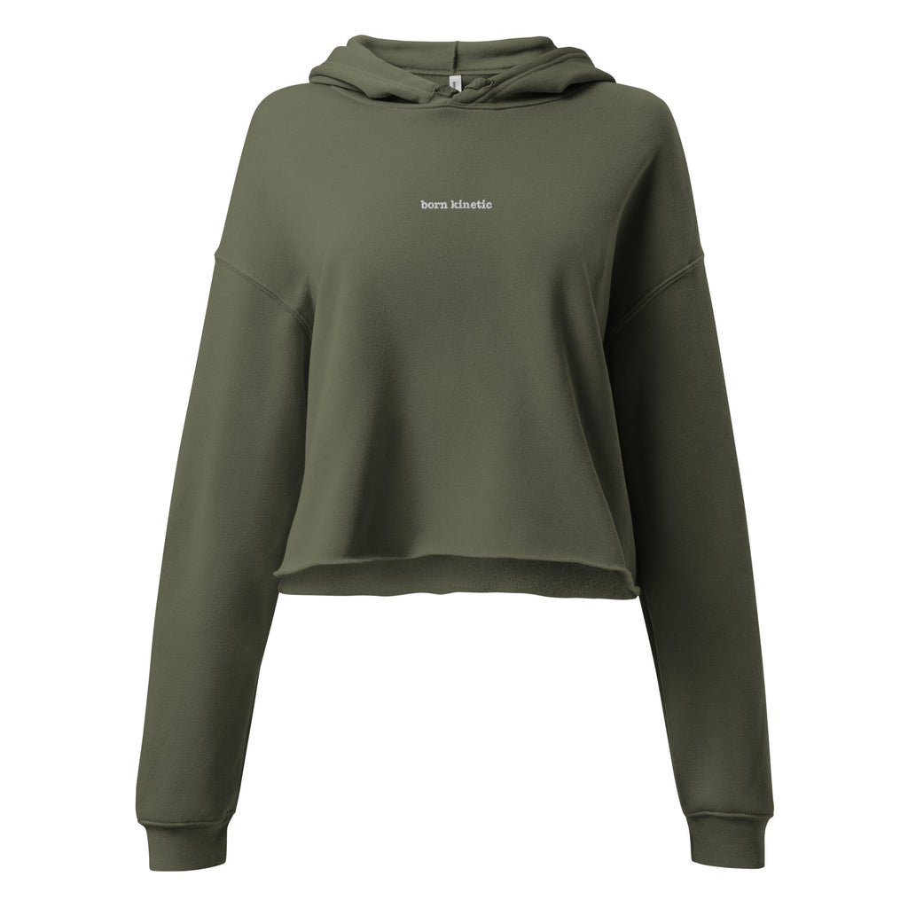 Born Kinetic | Soft Crop Hoodie | Sass & Spoons womens-cropped-hoodie-military-green-front-6a62037e171a9 Hoodie