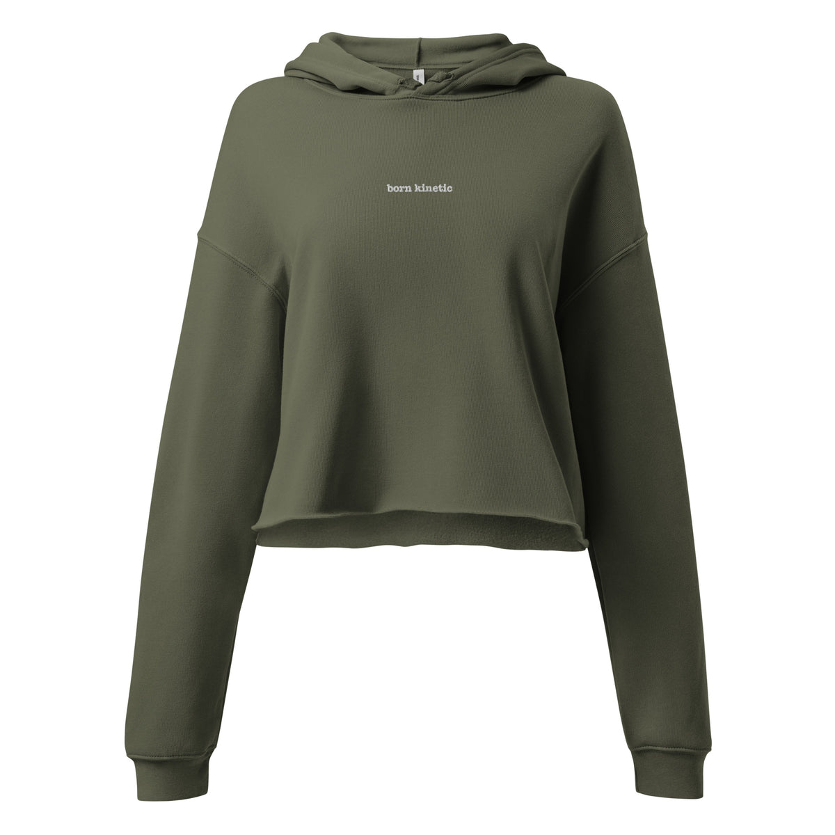 Born Kinetic | Soft Crop Hoodie | Sass & Spoons womens-cropped-hoodie-military-green-front-6a62037e171a9 Hoodie