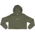 Wired to Ask "Why Not?" | Soft Crop Hoodie | Sass & Spoons womens-cropped-hoodie-military-green-front-6a6497ae7560e Hoodie