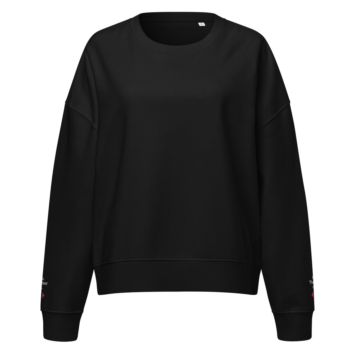 Psst. The Other Right women's organic sweatshirt in Black, front
