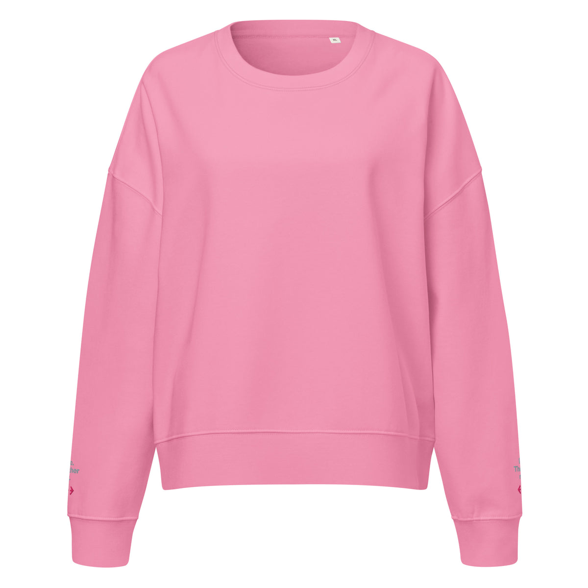 Psst. The Other Right women's organic sweatshirt in Bubble Pink, front