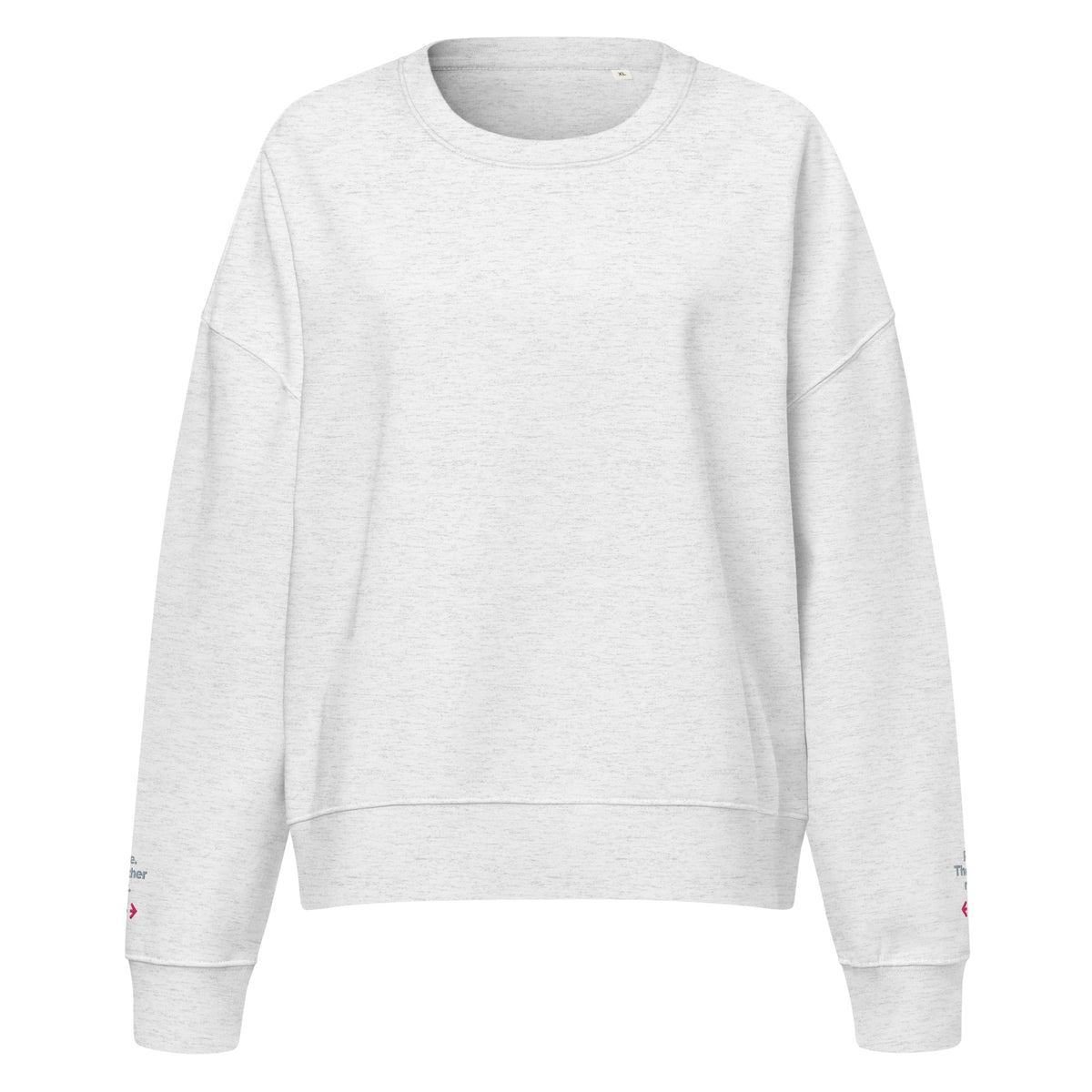 Psst. The Other Right women's organic sweatshirt in Cool Heather Grey, front