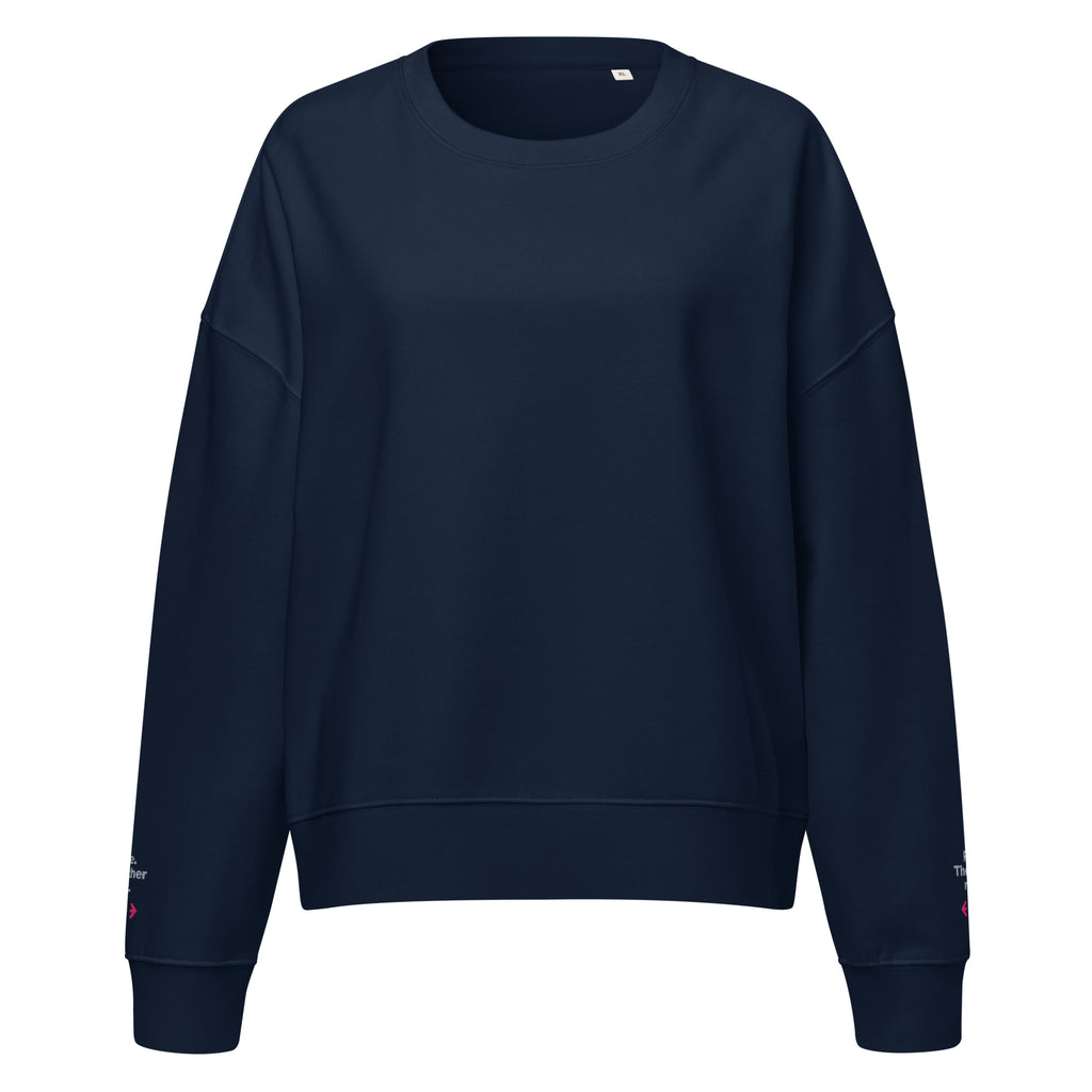 Psst. The Other Right women's organic sweatshirt in French Navy, front