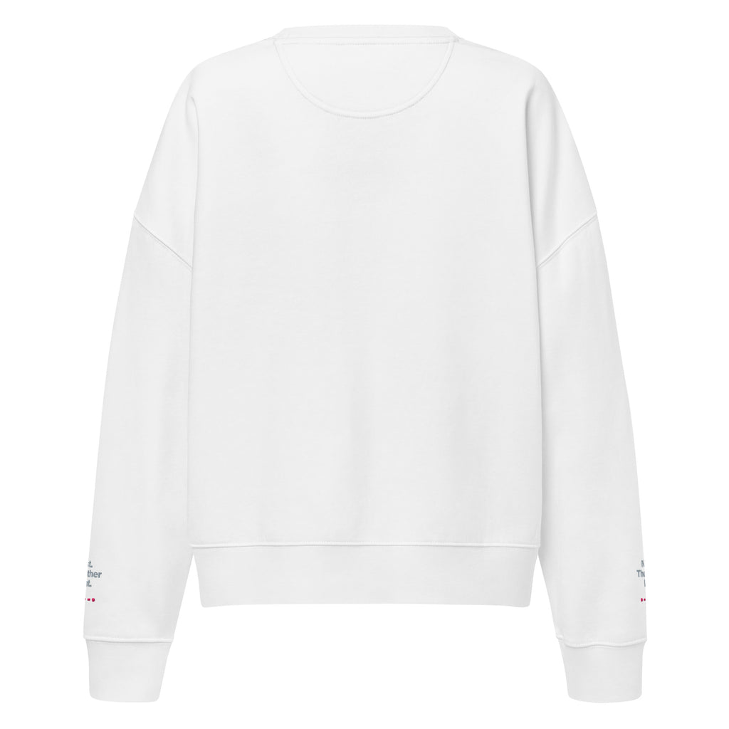 Psst. The Other Right women's organic sweatshirt in White, back