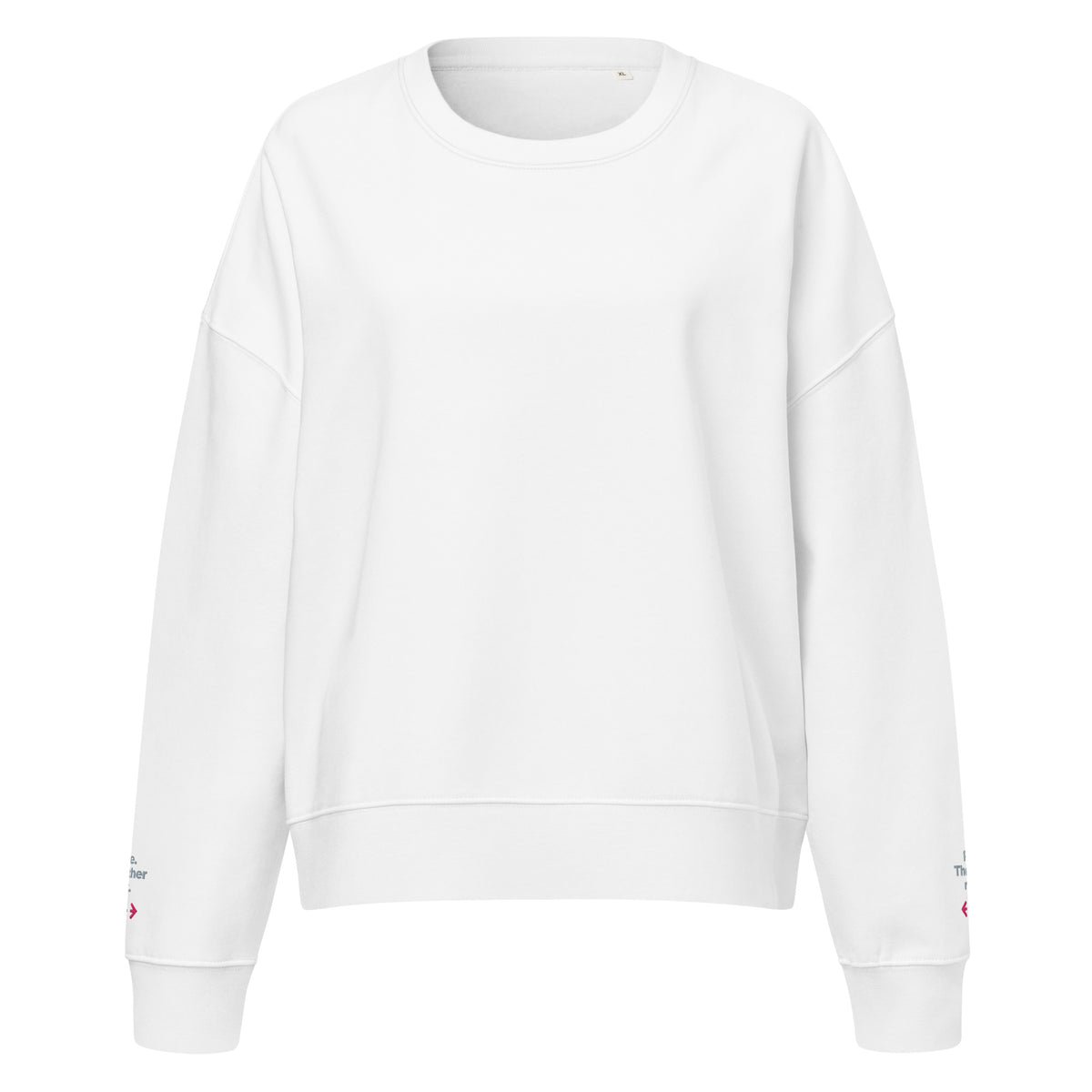 Psst. The Other Right women's organic sweatshirt in White, front