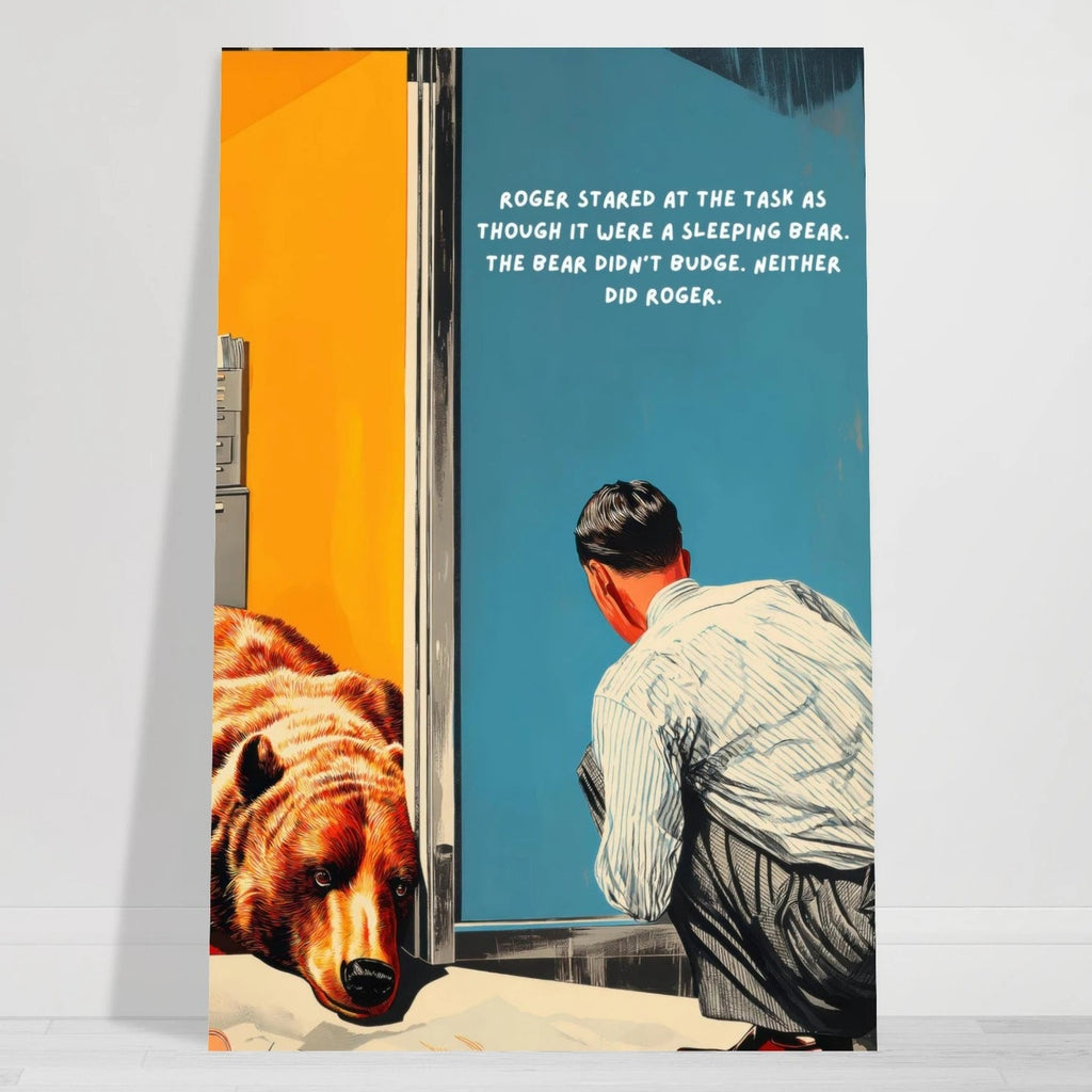 Roger's Sleeping Bear wall art print, close view