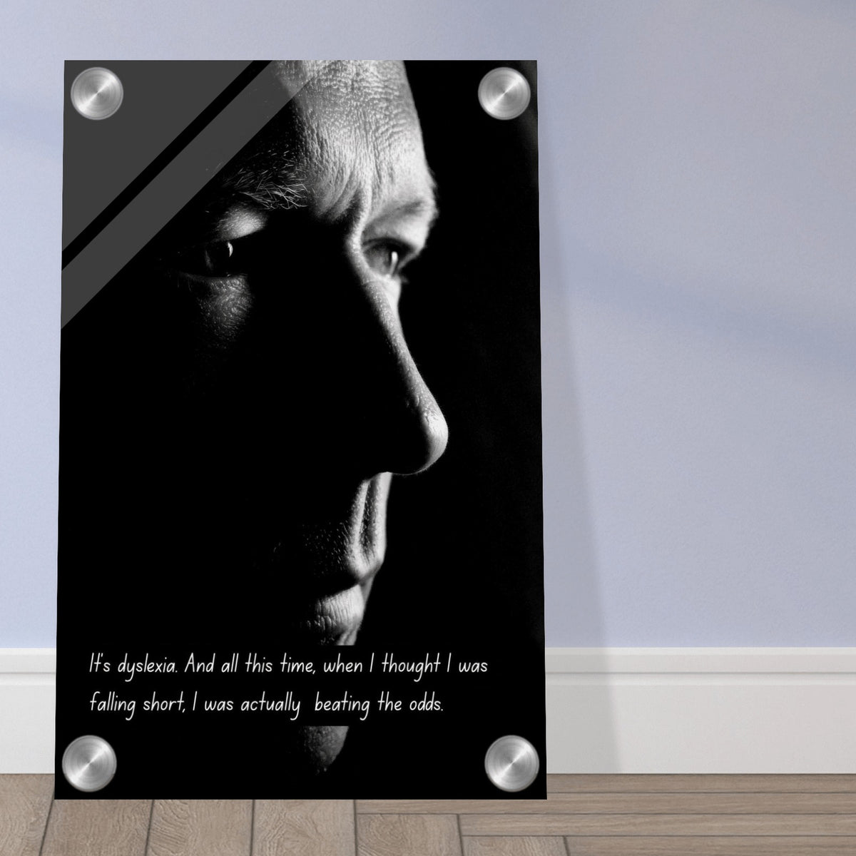 Confirmed: It's Dyslexia wall art print, close view
