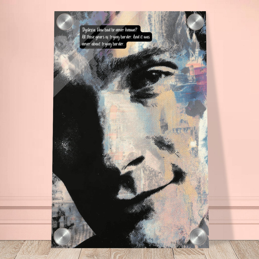 Dyslexia wall art print, close view