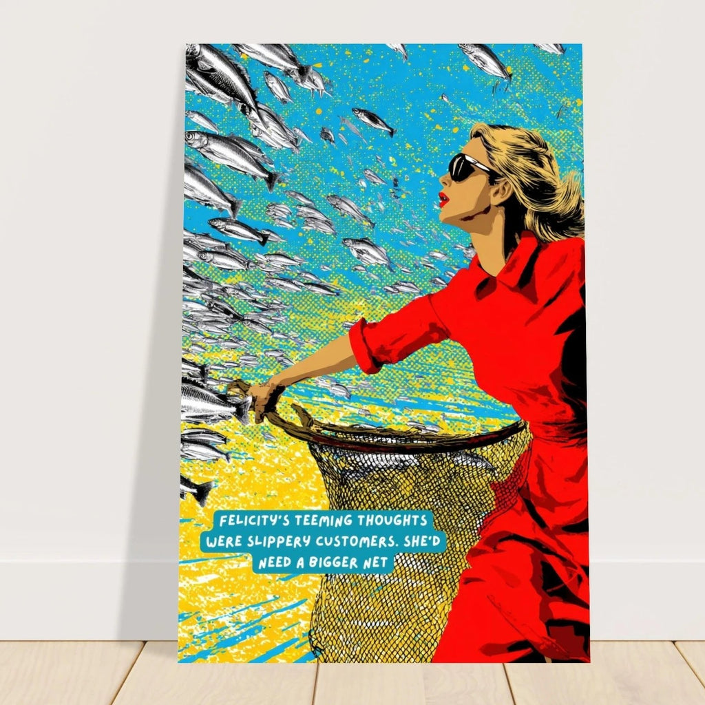 Felicity's Slippery Thoughts wall art print, close view