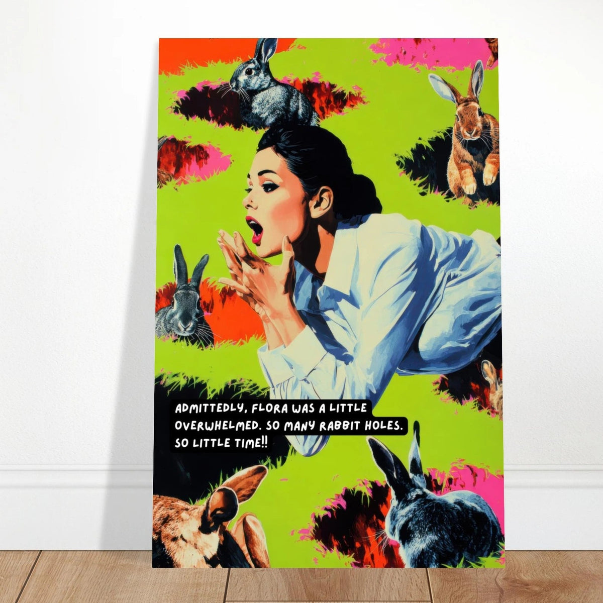 Flora Was A Little Overwhelmed wall art print, close view