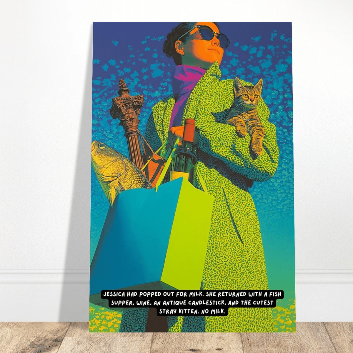 Jessica Stepped Out for Milk wall art print, close view
