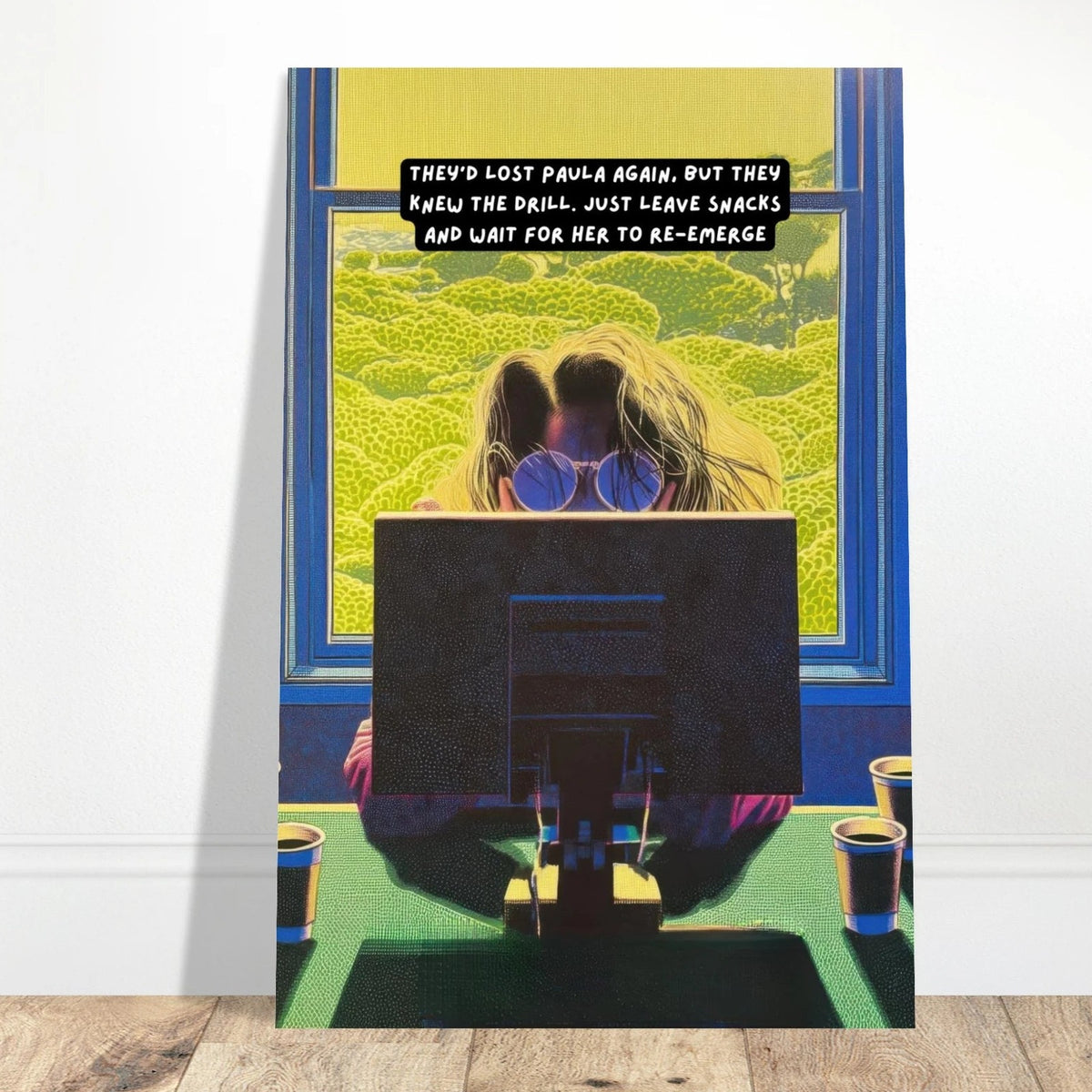 Lost Paula Again wall art print, close view