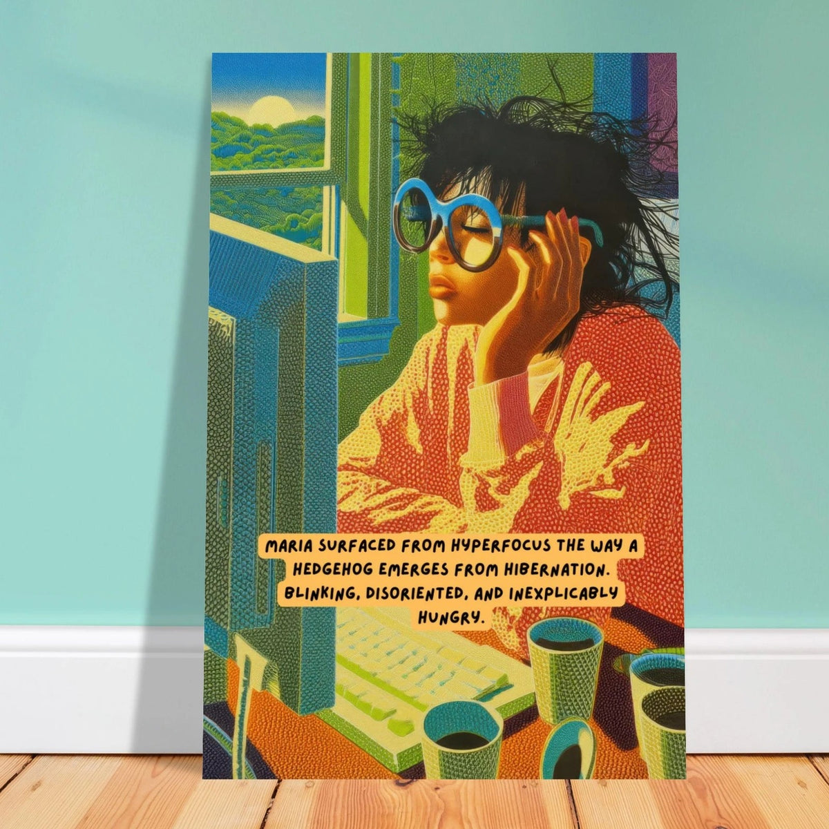 Maria Emerges From Hyperfocus wall art print, close view