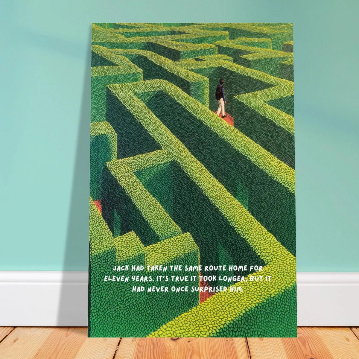 Jack's Predictable Path wall art print, close view