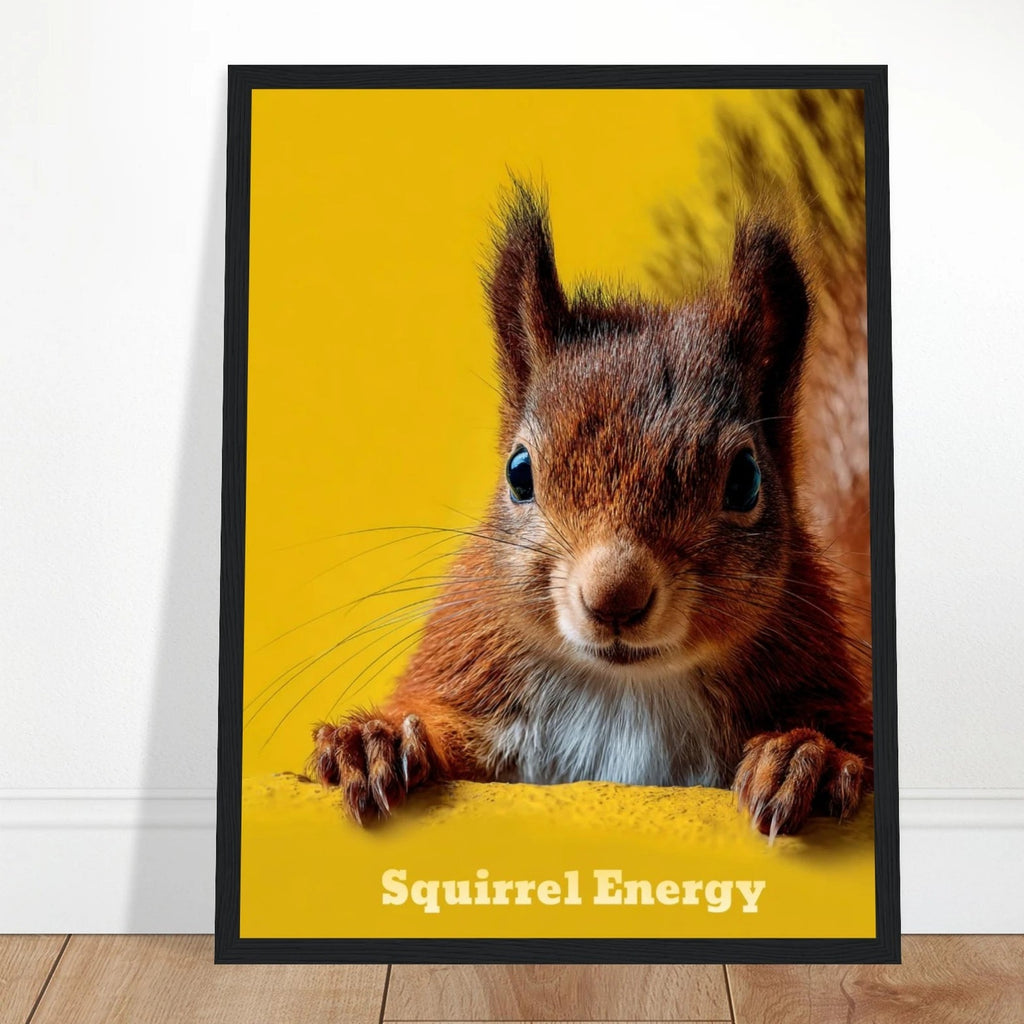 Squirrel Energy wall art print, close view