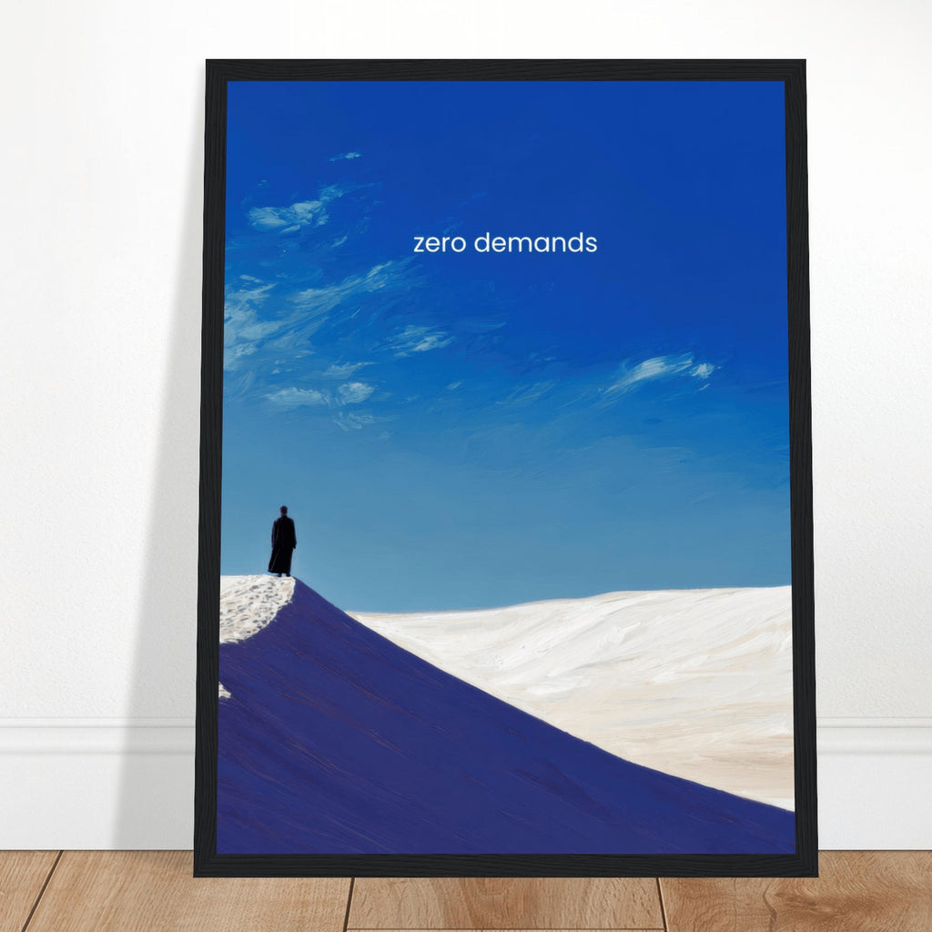 Zero Demands wall art print, close view