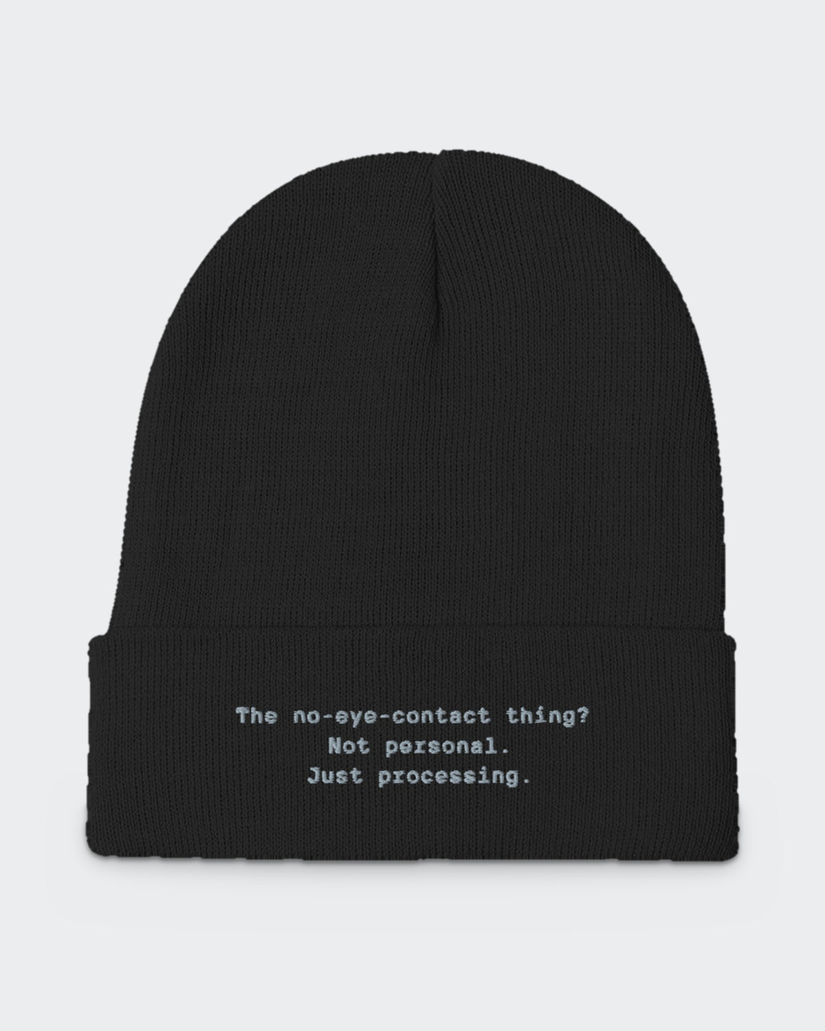 The Eye Contact Thing (beanie) embroidered dad hat in Black