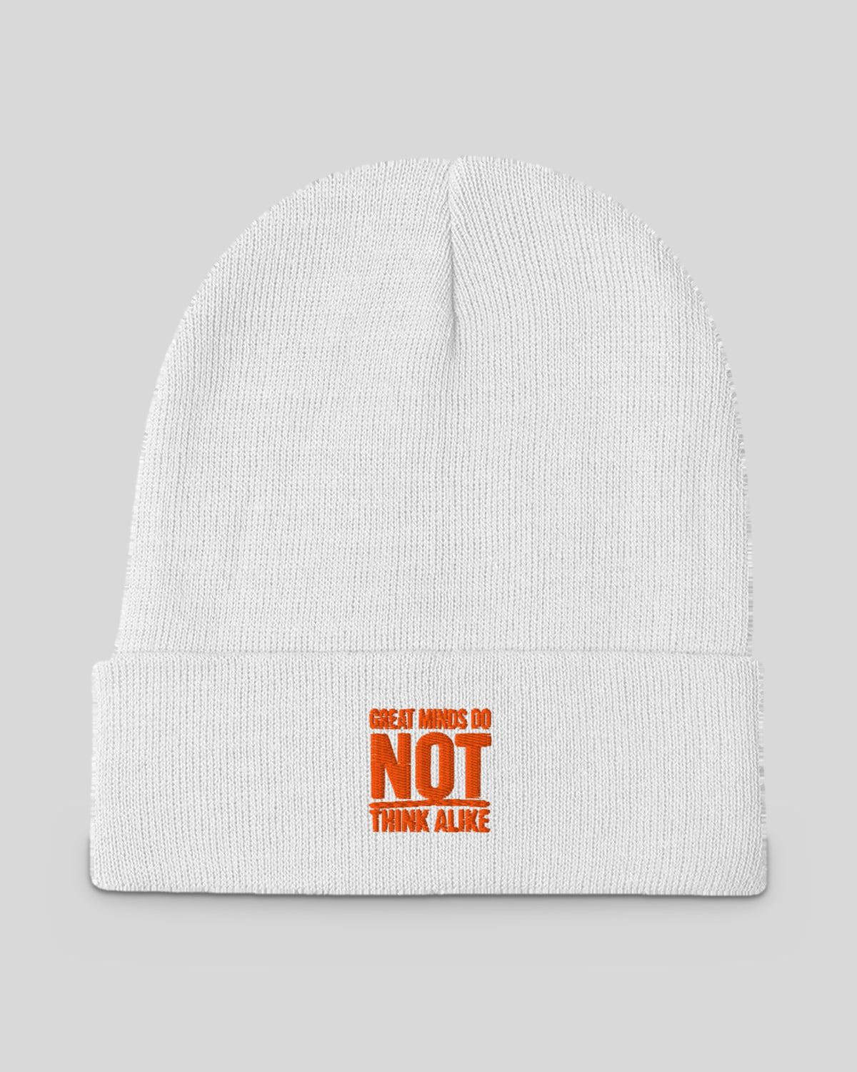 Great Minds (beanie) embroidered dad hat in White