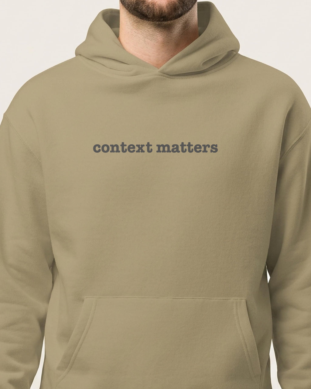 Context Matters oversized hoodie in Sand, worn