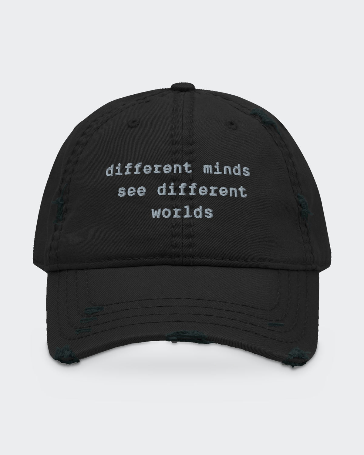 Different Worlds (dad hat) embroidered dad hat in Black