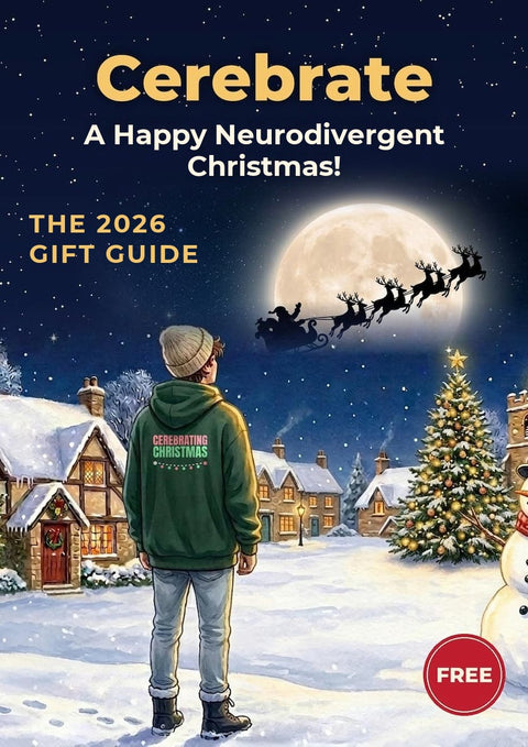 Cover of the 2026 gift guide: Cerebrate a happy neurodivergent Christmas