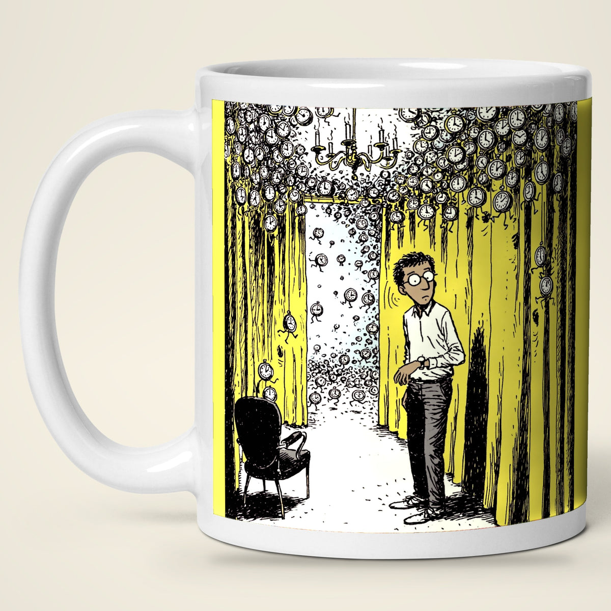 Kevin's Runaway Time mug, picture side